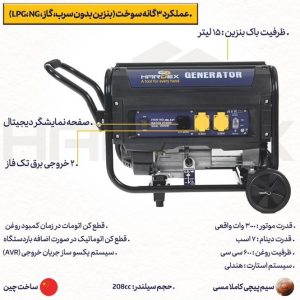 موتور برق 3 گانه 3300W اینورتری برند هاردکس مدل HG-33T